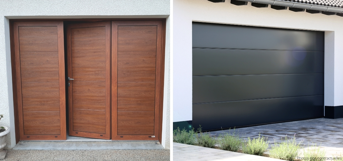 COGNE - porte de garage motorisé effet bois – porte garage automatisée